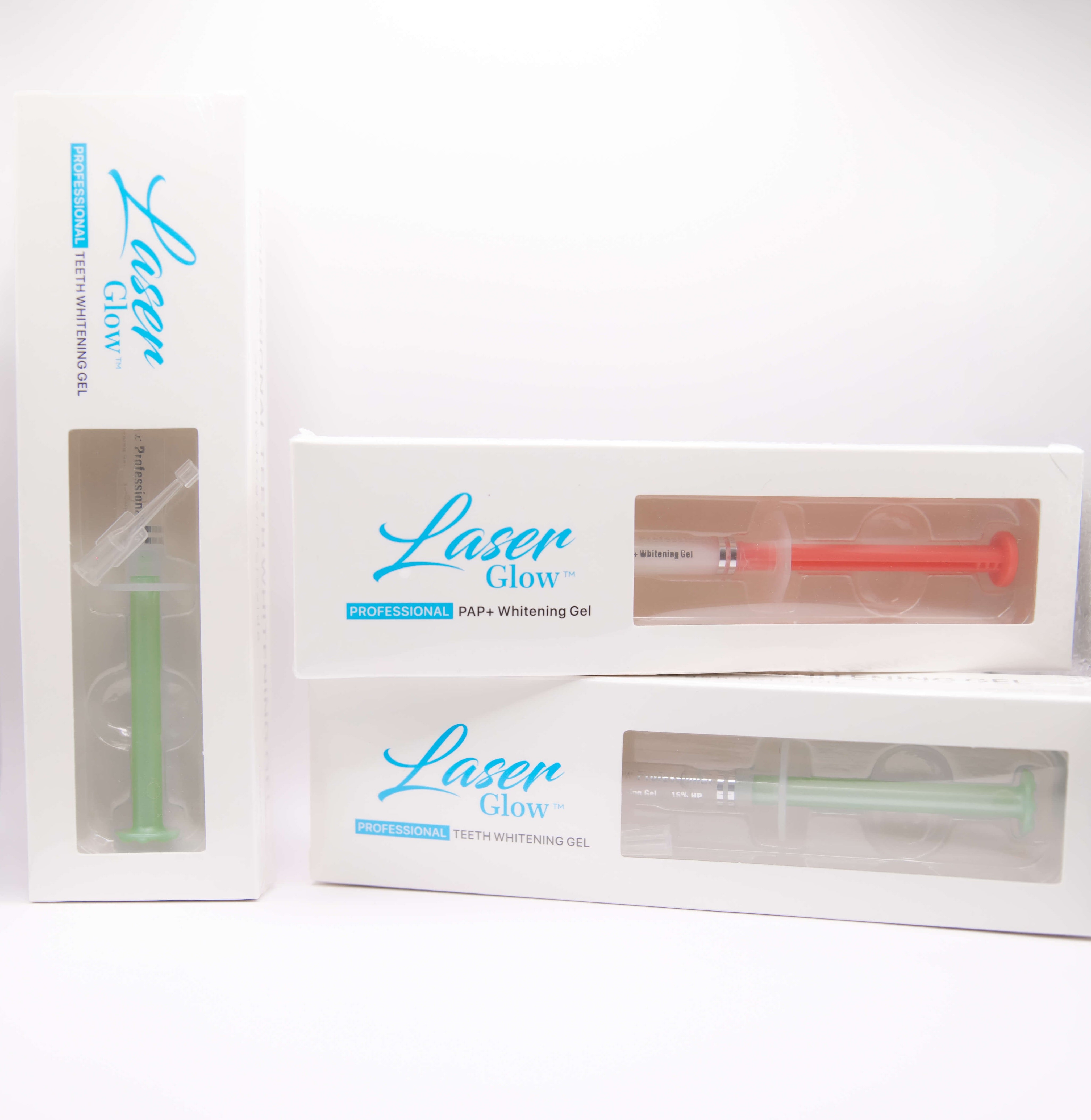 LaserGlow Hydrogen Peroxide Teeth Whitening Gel, available in various strengths for effective result