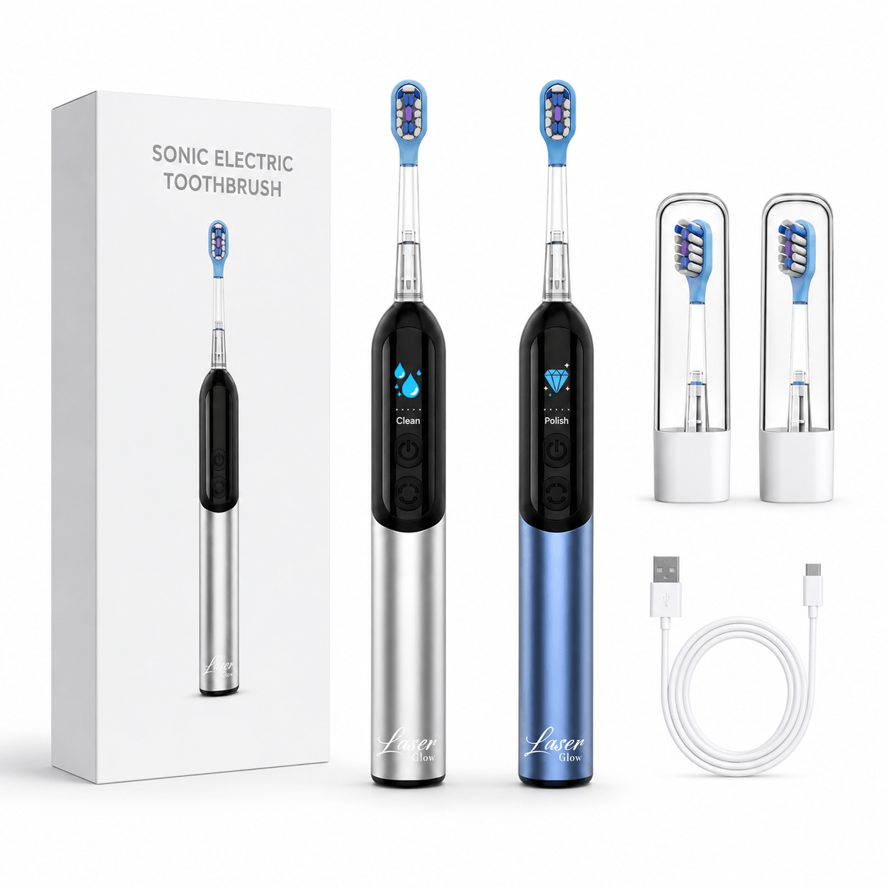 Sonic Electric Toothbrush – 43,000 VPM, IPX7 | LaserGlow