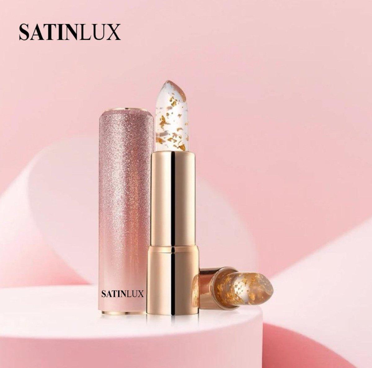 LaserGlow Satin Lux 24K gold lip balm with pH color enhancer for personalized, radiant lips
