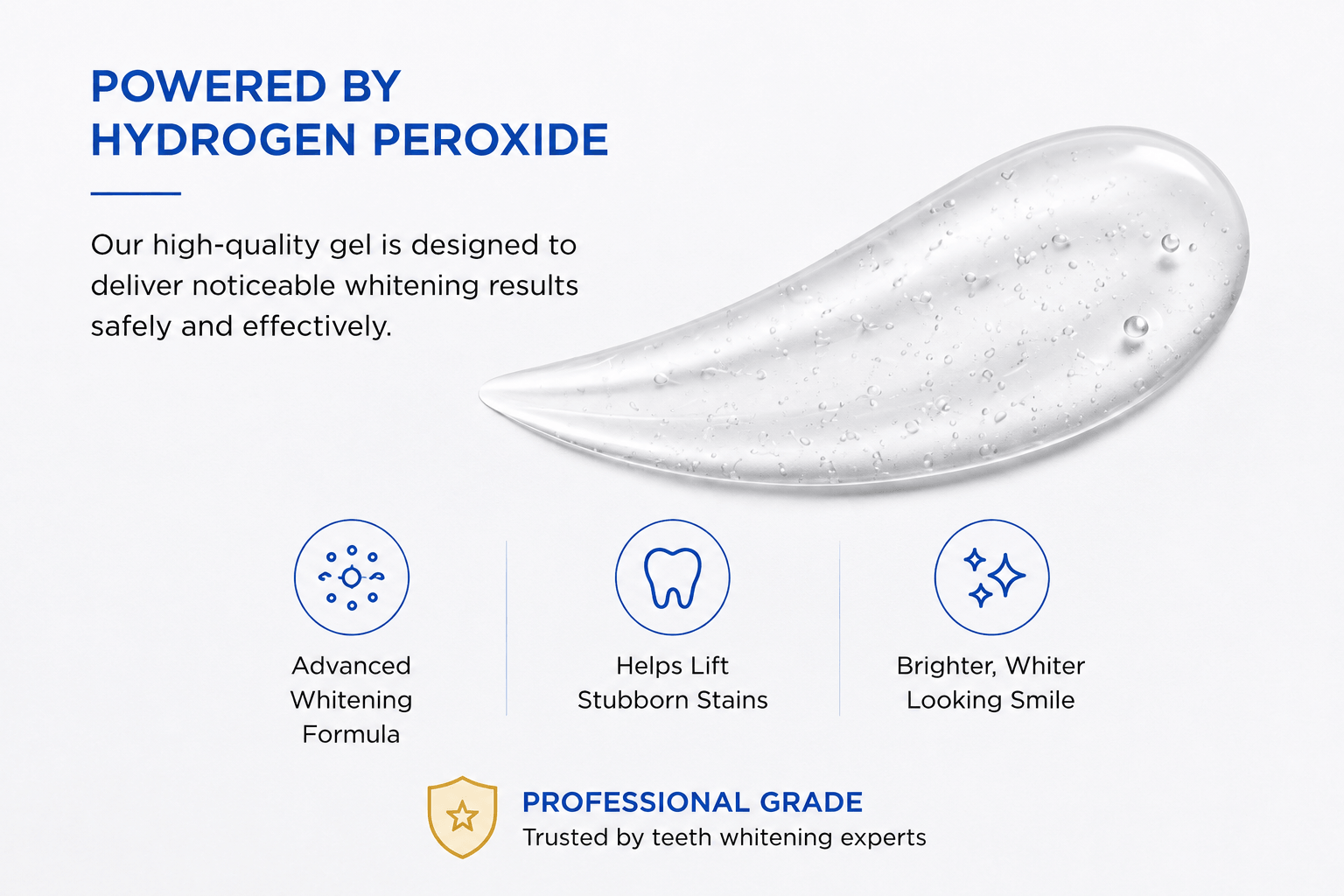 25% HP teeth whitening gel syringe by LaserGlow for professional whitening treatments, dental offices, med spas, and whitening studios