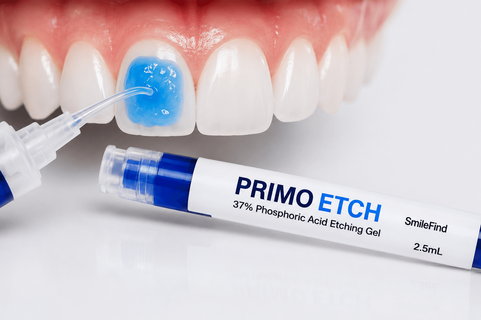 37% phosphoric acid etch gel used to prepare enamel for stronger tooth gem bonding