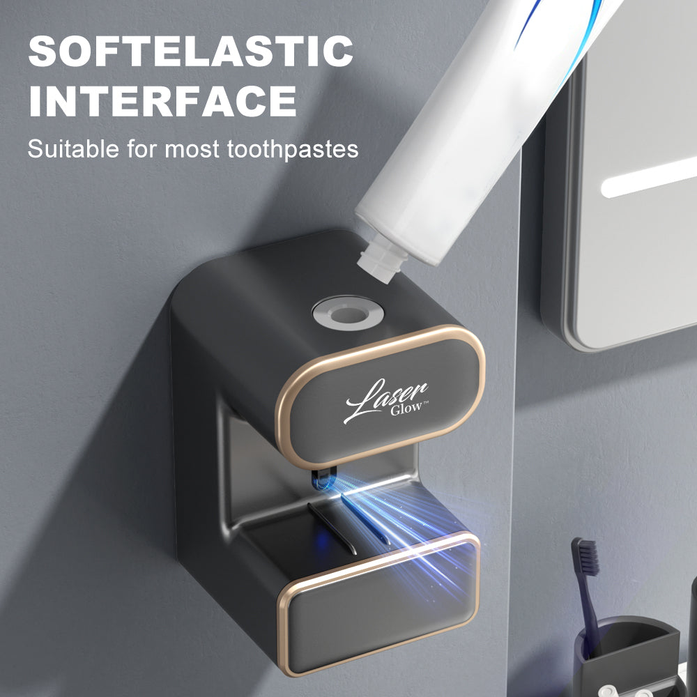 Close-up of LaserGlow UV sanitizer eliminating germs on toothbrushes, ensuring maximum hygiene.