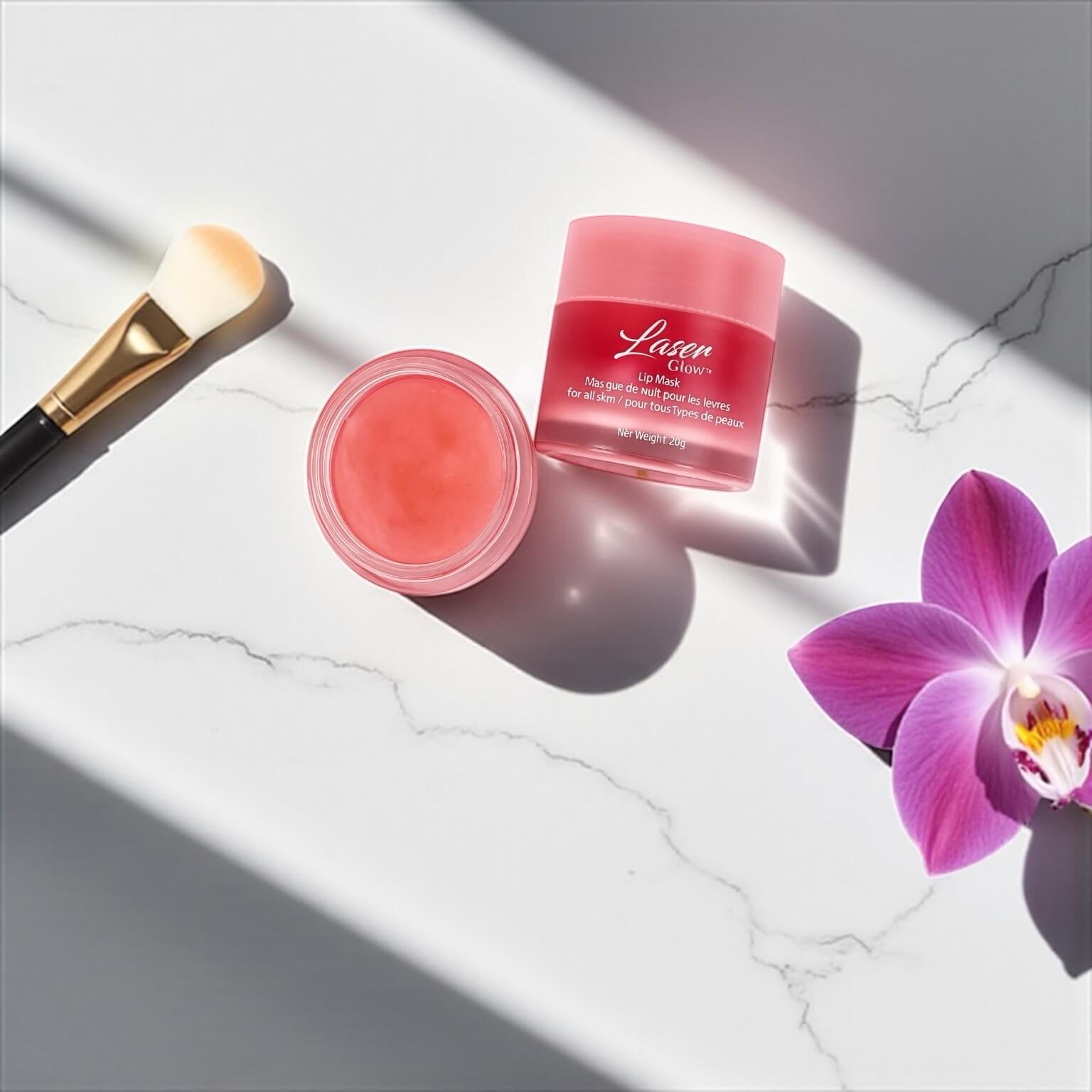 Cruelty-free Vitamin C lip mask by LaserGlow for plumping, hydration, and overnight lip repair