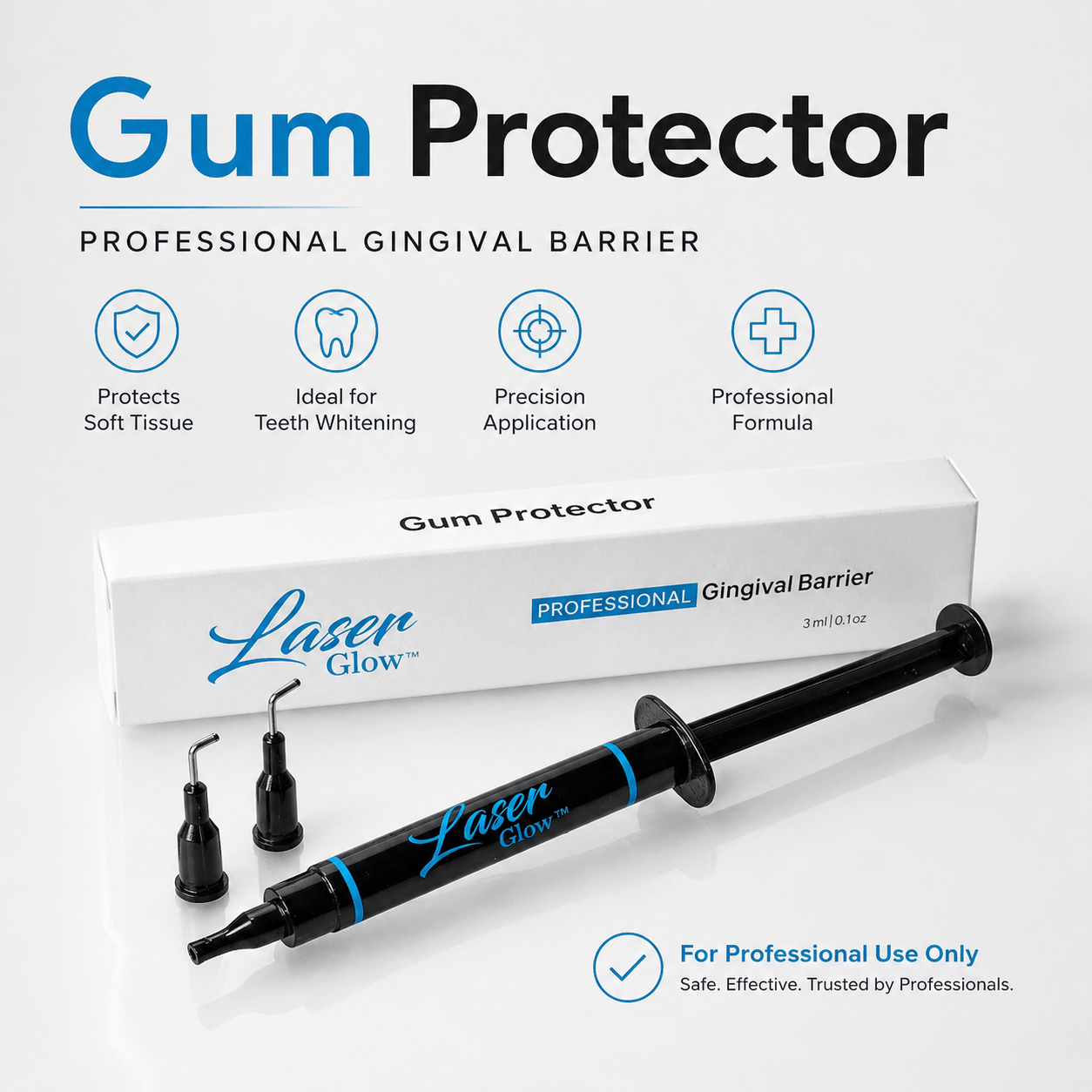 LaserGlow professional gingival barrier gum protector syringe for teeth whitening soft tissue protection and precision application
