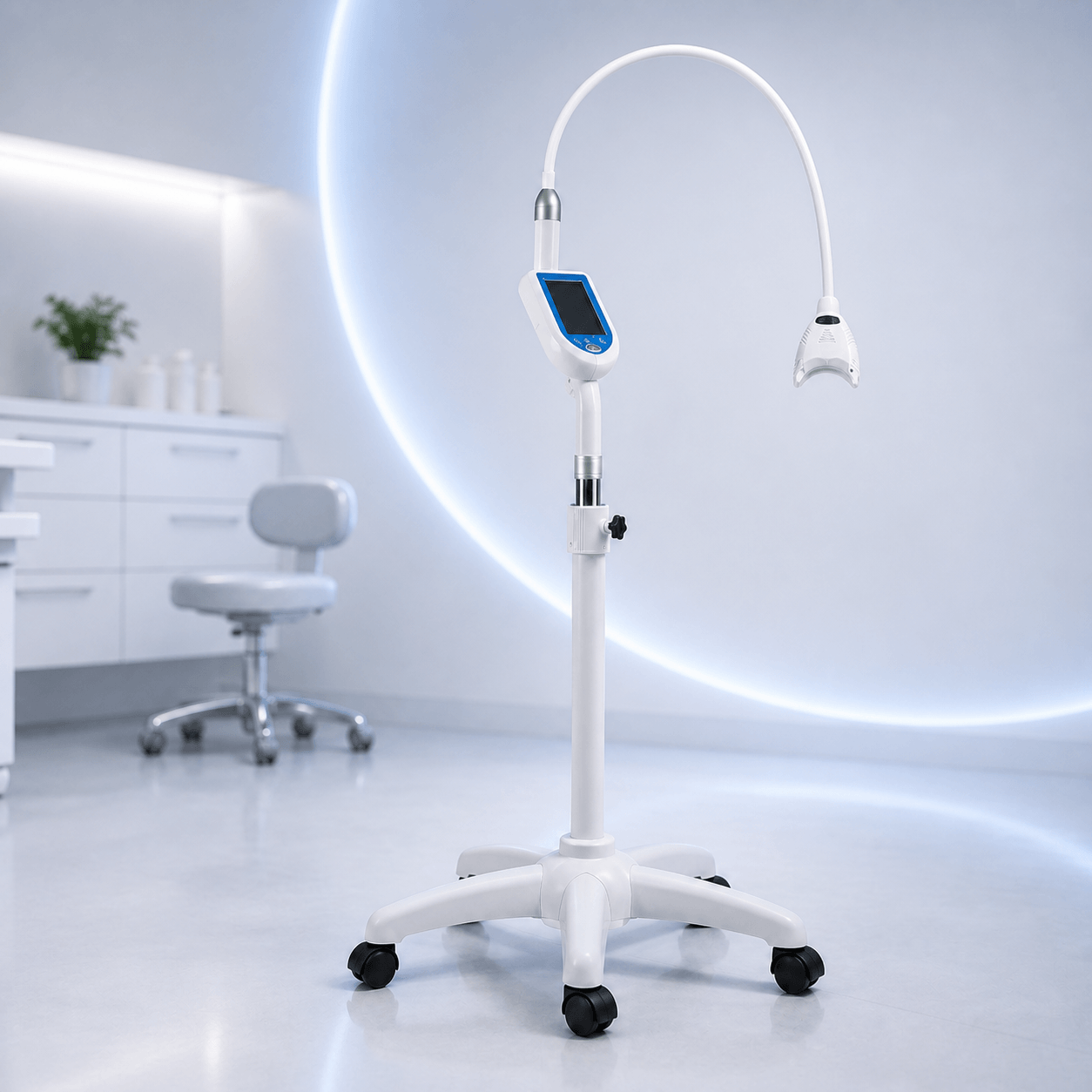 LaserGlow professional LED teeth whitening machine in a modern dental clinic