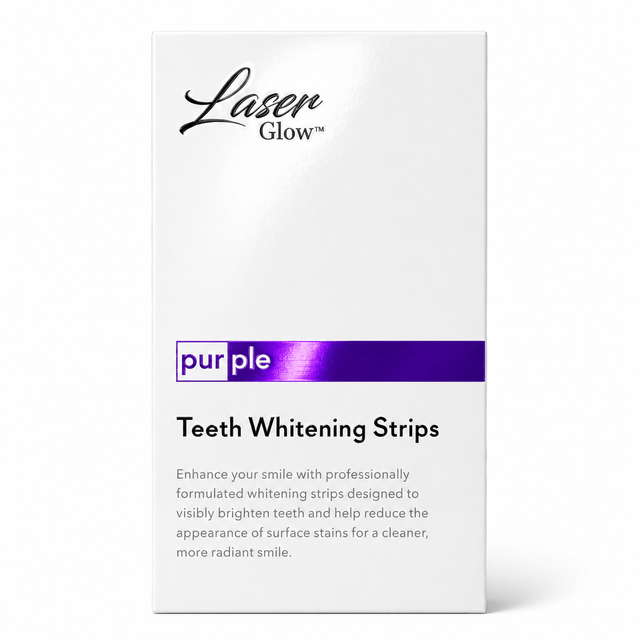 LaserGlow purple PAP teeth whitening strips, 28 peroxide-free strips