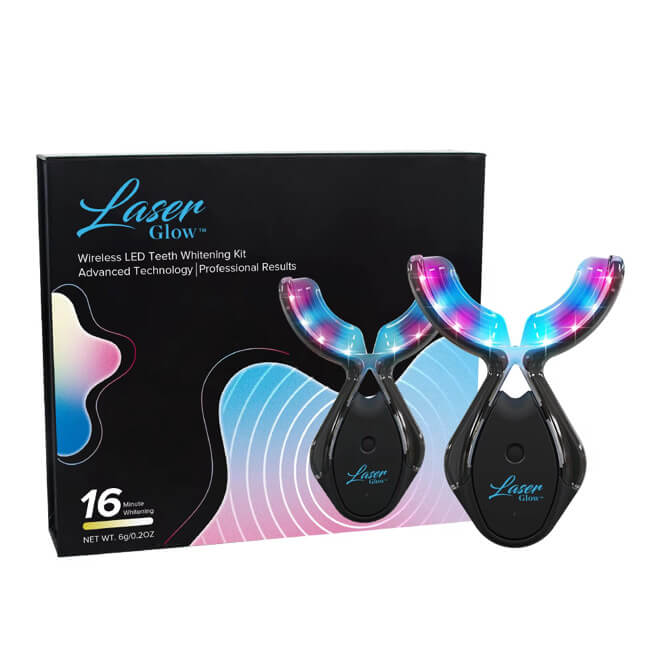 LaserGlow teeth whitening kit with UV sterilizer charging case
