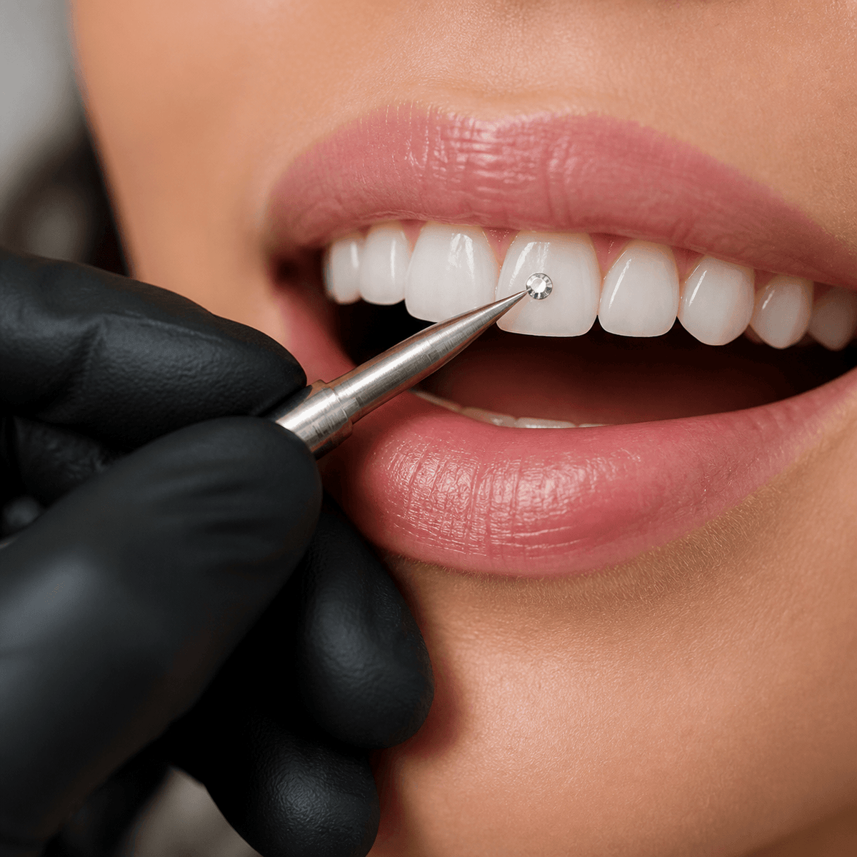 Step-by-step tooth gem application training lesson