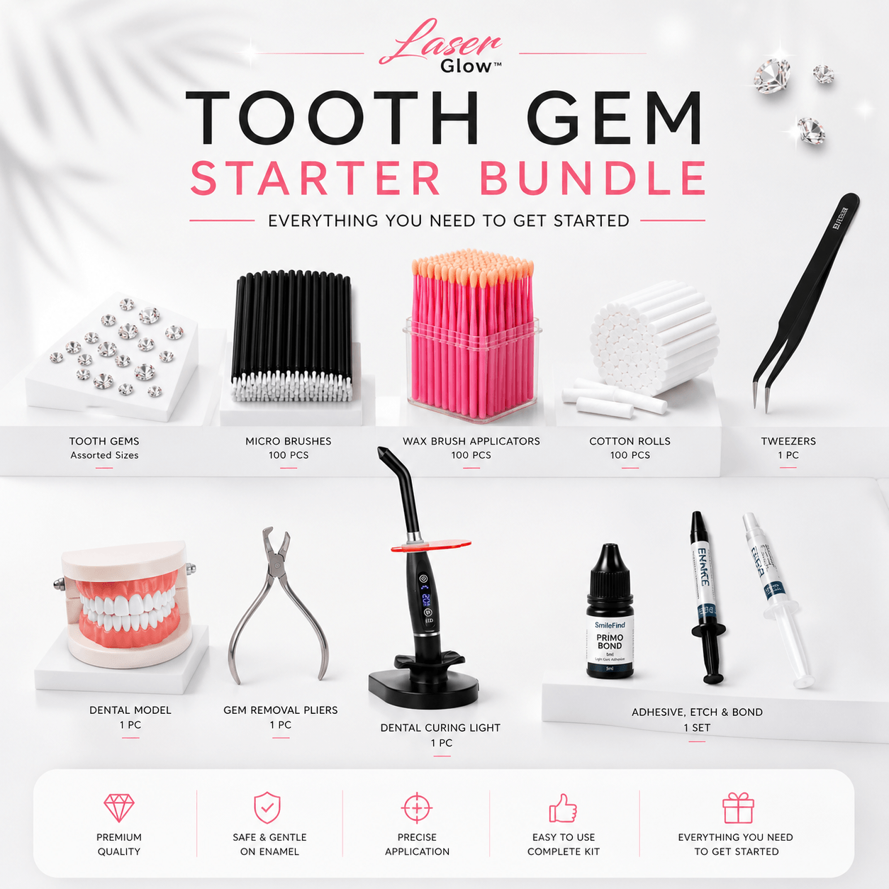 Tooth gem business starter kit with professional supplies