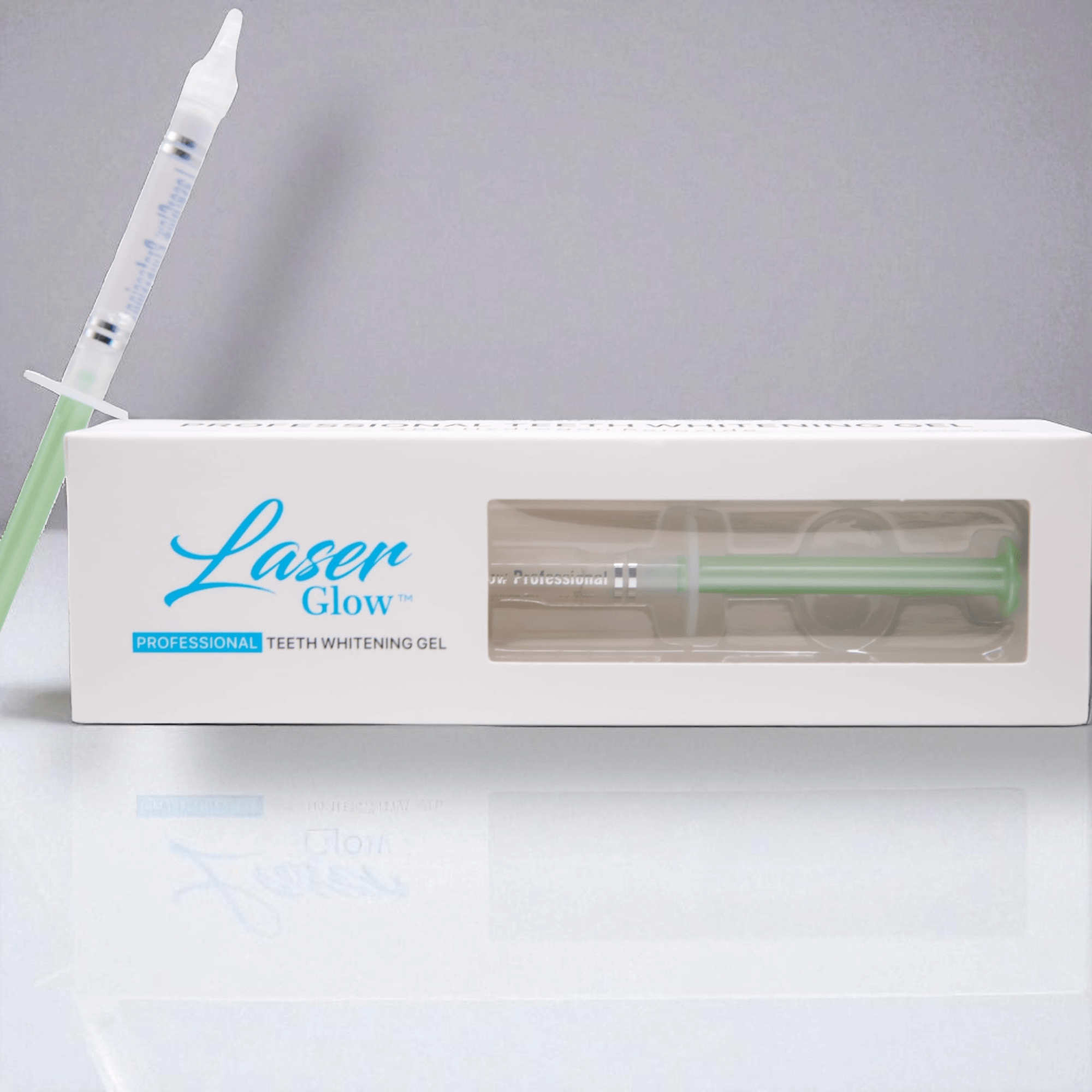 LaserGlow 25% hydrogen peroxide teeth whitening gel syringe — professional in-office formula