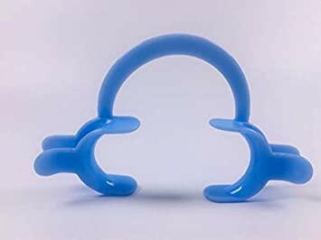 LaserGlow soft blue cheek retractor for comfortable and effective teeth whitening and procedures.