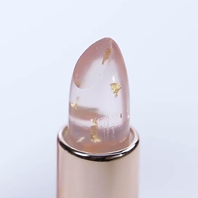 LaserGlow Satin Lux 24K gold lip balm with pH color enhancer for long-lasting hydration and shine.