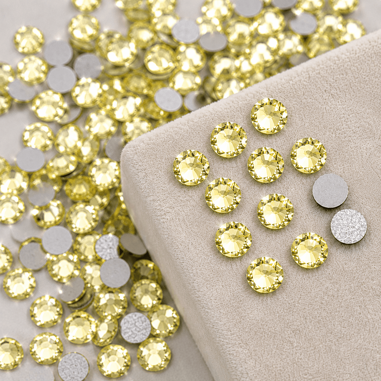light yellow color tooth gems by laserglow for a high finish.