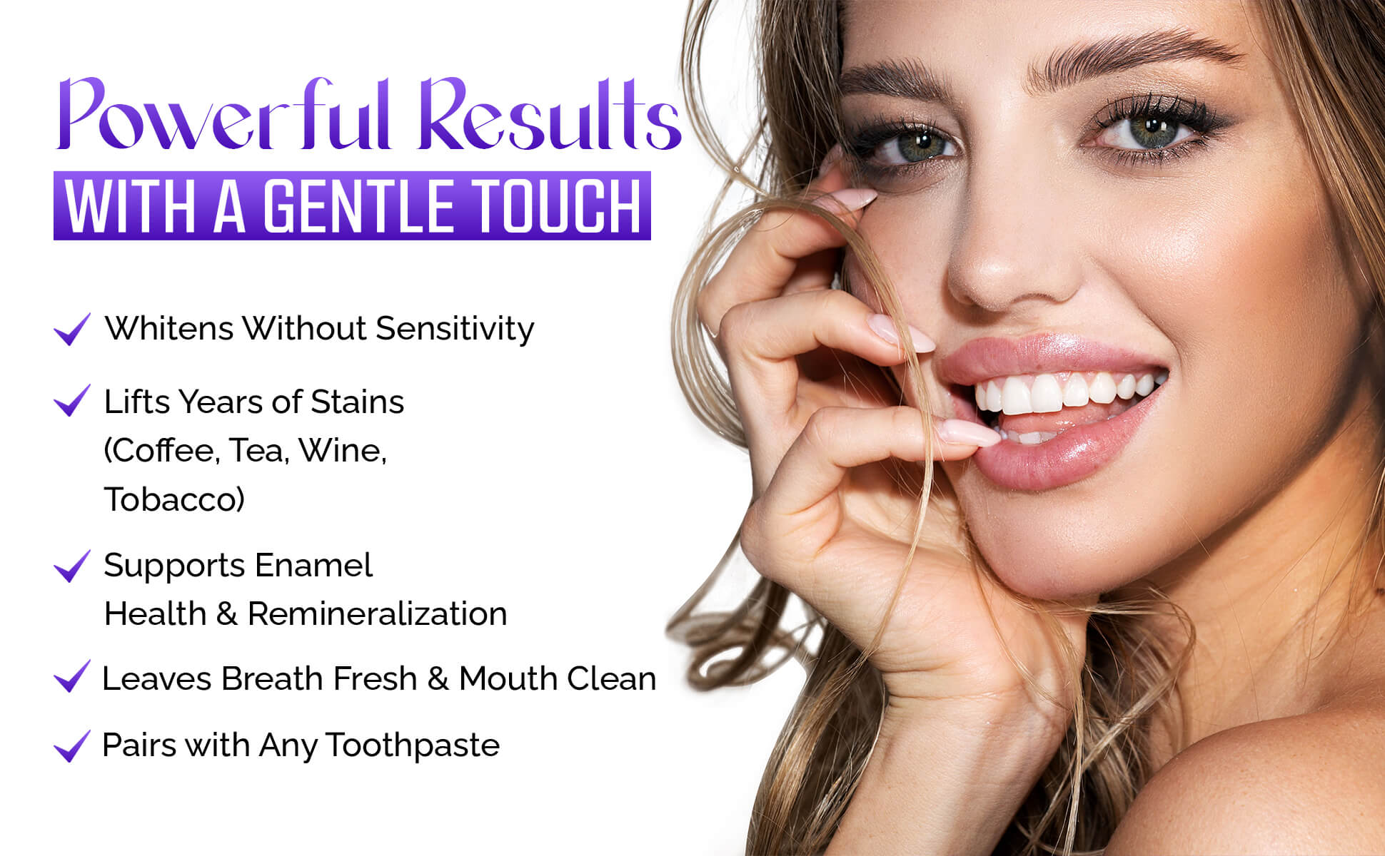 PAP teeth whitening powder for sensitive teeth – enamel safe alternative to peroxide for a brighter smile.