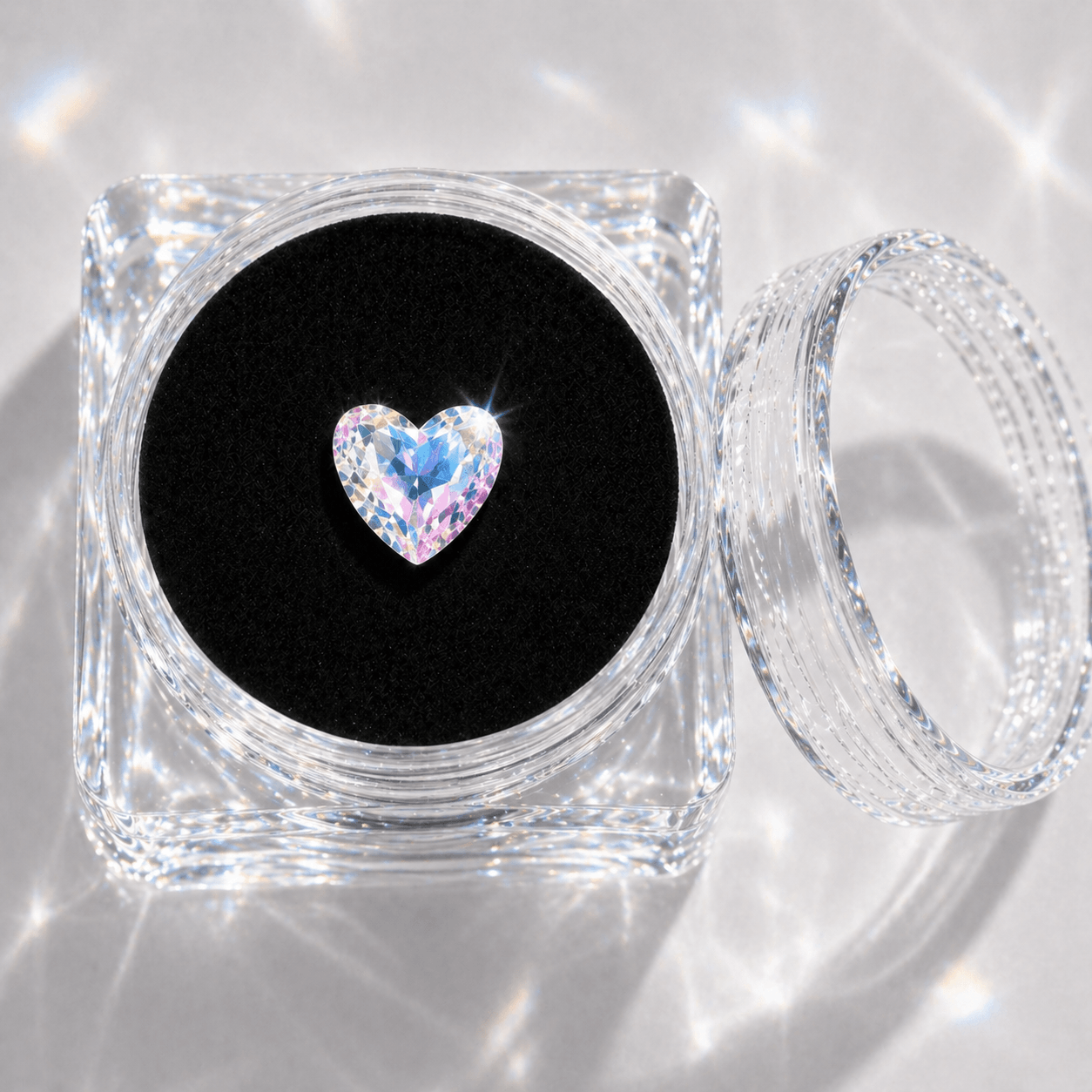 Heart Tooth Gems Set of 5 – Clear, Pink & Shimmer Crystal Tooth Jewelry