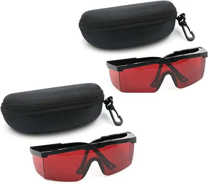  LaserGlow Red safety goggles designed for professional whitening procedures.